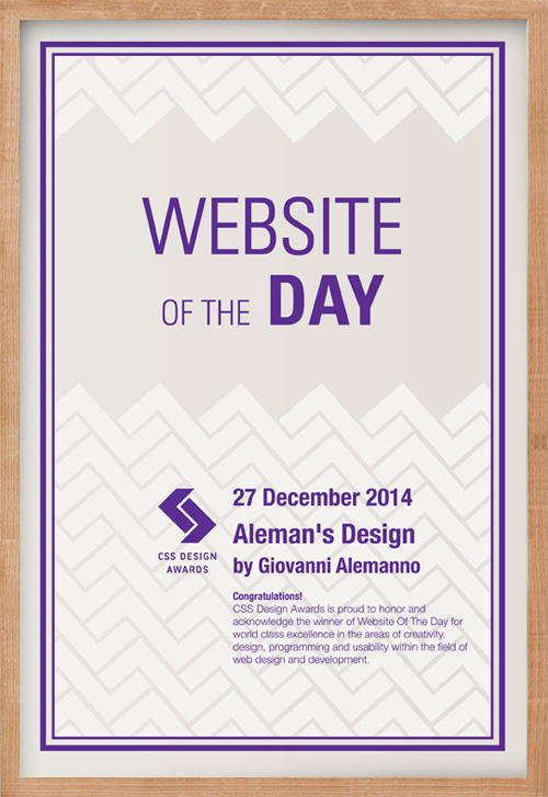 Alemans Design miglior sito internazionale del giorno 27 Dicembre 2014